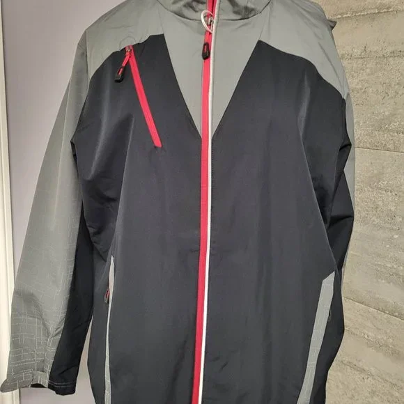 North End Apparel Interactive Colour Block Shell, Large, Black/Graphite/Red - Picture 1 of 10